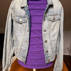 Talula Light distressed Wash Denim Jean Jacket